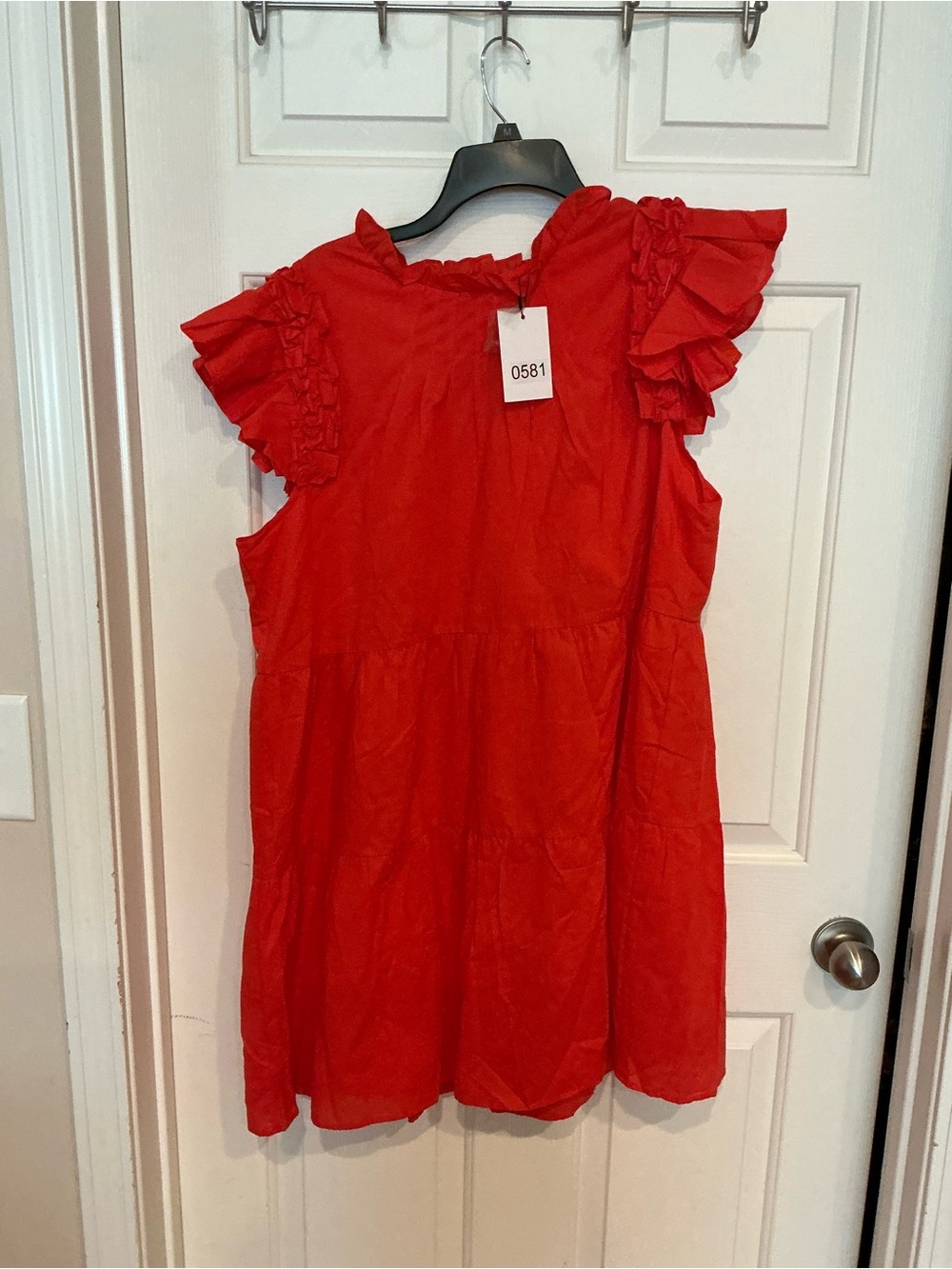 Sugarlips Red Ruffle Sleeve Mini Dress